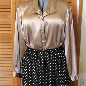 Gold Button Down Blouse Size 3X Kathie Lee